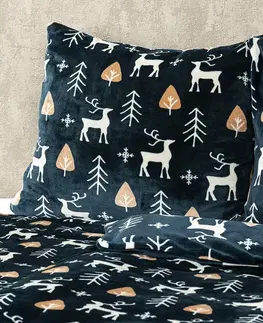 4Home Povlečení mikroflanel Nordic Deer, 160 x 200 cm, 70 x 80 cm