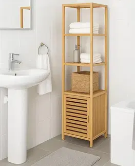 Koupelnový regál WABISABI HIDE 4, bambusový 