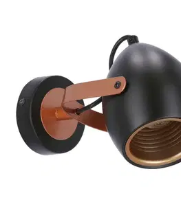 Černo-měděná nastavitelná nástěnná lampa E14 40W Anica