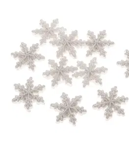Sada vánočních ozdob Sněhová vločka, 12 ks, polyresin