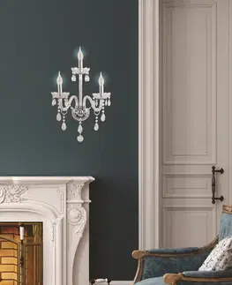 Nástěnná lampa Cristallo chrom 3x40W E14 transparentní