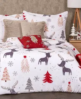 4Home Povlečení Cute reindeer mikroflanel, 140 x 220 cm, 70 x 90 cm
