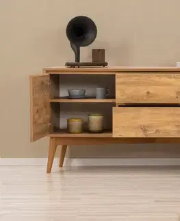 Set s rozkládacím stolem, židlemi a konzolou (6 kusů) Vina 01 0900 - Atlantic Pine, Stone