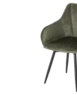 Estila Moderní otočná zelená jídelní židle Mahal s vroubkovaným žinylkovým potahem a kovovými nožičkami 85 cm