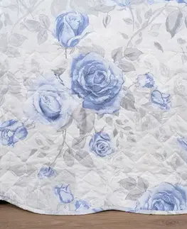 4Home Přehoz na postel Roses in blue, 220 x 240 cm + 2x 40 x 40 cm