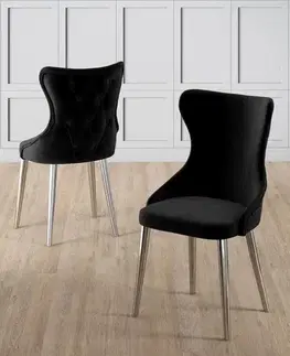 Sada židlí (6 kusů) Alpa - Black, Chrome