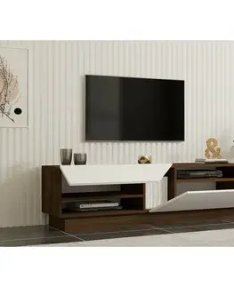 Televizní stolek Koza Walnut and White