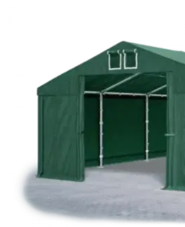 Skladový stan 5x10x2,5m střecha PVC 560g/m2 boky PVC 500g/m2 konstrukce ZIMA PLUS Zelená Zelená Zelená