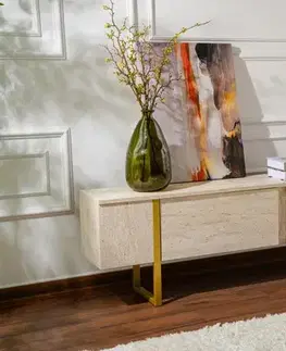 TV stolek Serenity - Travertine, Gold