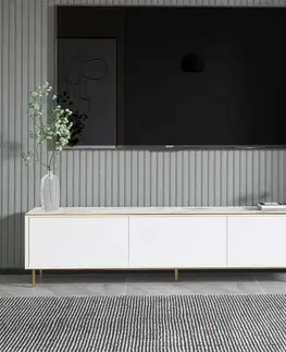 Televizní stolek Imaj White Marble and Gold