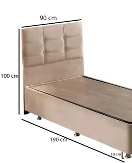 Rám jednolůžkové postele s čelem Polo - Light Brown (90 x 190)