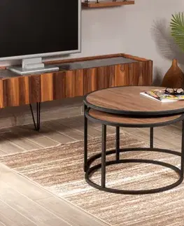 Sada odkládacích stolků (2 kusy) Tambur - Walnut