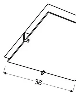 Čtvercová chromovaná stropní lampa 2xE27 Ficus