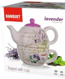 Banquet Konvička 360ml se šálkem 330ml Lavender 60ZF1124-A