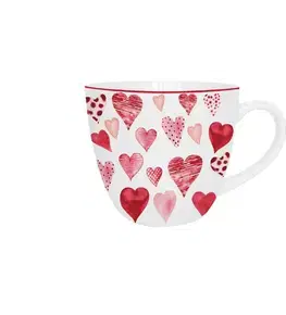 DUO - Hrnek 460ml HEARTS 1 červená srdíčka v krabičce
