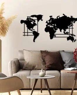 Dekorativní kovový doplněk na zeď World Map - L