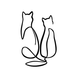 Dekorativní kovový doplněk na zeď Couple Cat Love