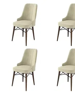 Sada židlí (4 kusy) Pare - Cream, Brown