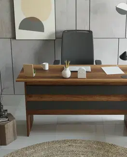 Pracovní stůl Voma Walnut and Anthracite