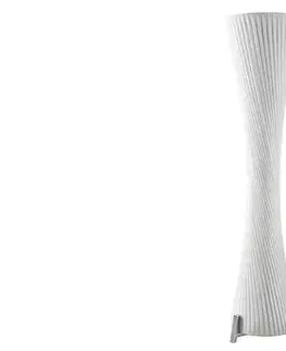 Estila Moderní bílá kulatá vysoká lampa Helix se zatočením a stříbrnou kovovou podstavou 180 cm