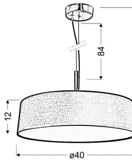 Stříbrnošedá závěsná lampa, tkané stínidlo, 3x60W, Blum
