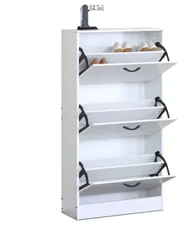 Botník s přihrádkami G1016 WT, bílá, 3 patra