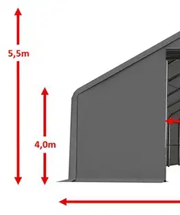 Skladová hala 10x20m PVC šedá - nehořlavá