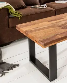 Estila Industriální masivní konferenční stolek Steele Craft z palisandrového dřeva s kovovými nohami 100cm