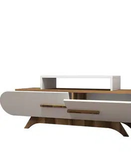 Televizní stolek Rose Walnut White
