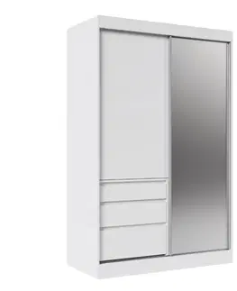 ArtAdrk Šatní skříň HAIDAR | bílá 140 cm