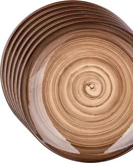 Banquet Sada 6 mělkých talířů Palas 27 cm, hnědá