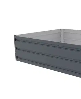 Vyvýšený záhon pozinkovaný plech šedá Rojaplast