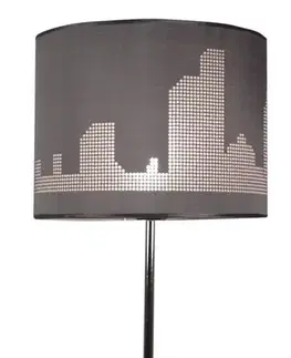Šedá/chromová stolní lampa Manhattan