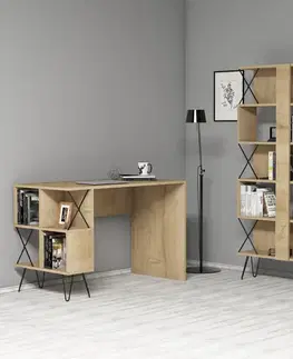 Psací stůl s knihovnou Extra - Oak