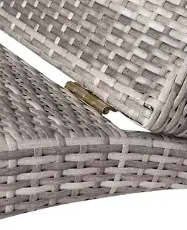 Zahradní ratanové skládací lehátko s poduškou