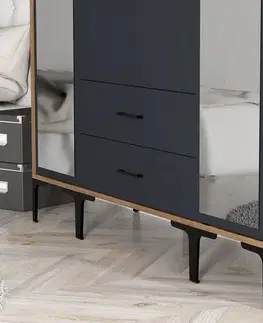 Šatní skříň Kumsal RTR - Walnut, Anthracite