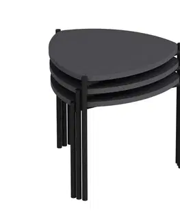 Sada odkládacích stolků (3 kusy) Lenny - Anthracite