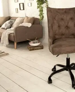 Estila Designové otočné kancelářské křeslo Modern Secretary hnědá