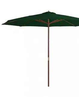 Slunečník Ø 350 cm látka / dřevo Dekorhome