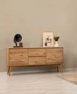 Set s rozkládacím stolem, židlemi a konzolou (5 kusů) Vina 02 0701 - Atlantic Pine, Grey