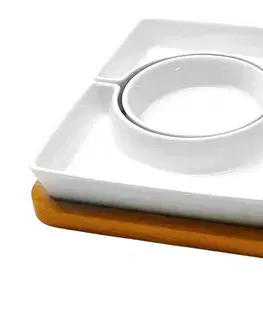 PROHOME - Servírovací podnos a keramické misky 31x21cm