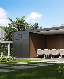 WPC stěna k přístřešku PRESTIGE Rojaplast