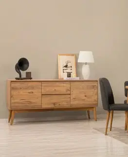 Set s rozkládacím stolem, židlemi a konzolou (6 kusů) Vina Bench 04 1053 - Atlantic Pine, Anthracite