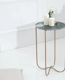 Estila Jedinečný designový příruční stolek Jaspis zelený mramor