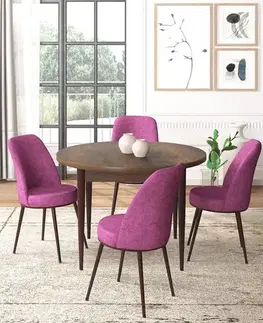Dining Table & Chairs Set (5 Pieces) Tor - Baroque, Purple