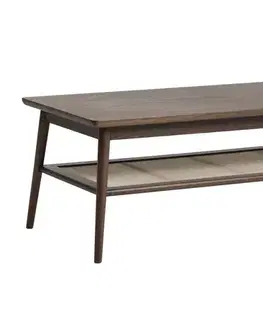 Estila Konferenční stolek Aarhus, tmavý dub/ratan, 120 cm