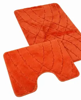 Kvalitex Koupelnová a WC předložka Dráhy oranžová, 60 x 100 cm, 60 x 50 cm