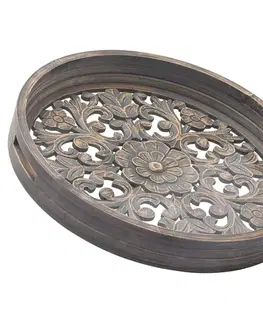 Estila Designový set dvou kruhových podnosů Marion v orientálním stylu 45cm