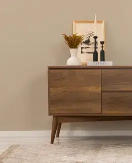 Set s rozkládacím stolem, židlemi a konzolou (5 kusů) Vina 02 0701 - Walnut, Grey