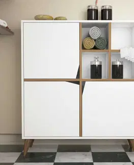 Víceúčelová skříňka Pulse - White, Walnut